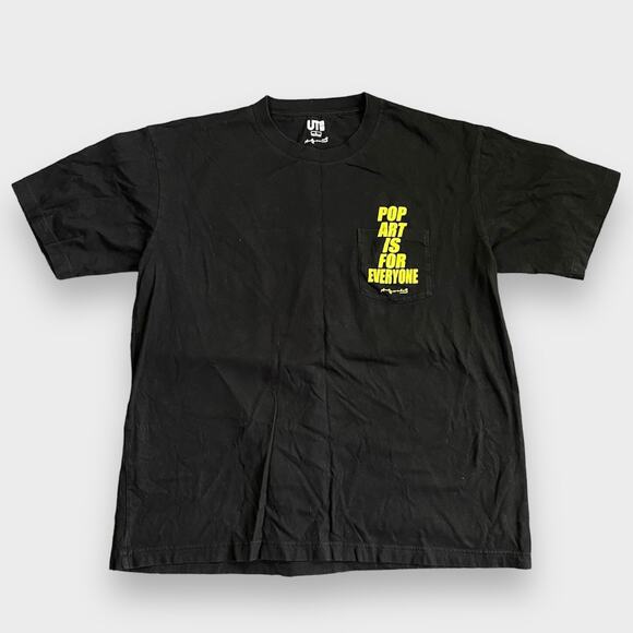 Andy Warhol x Uniqlo Men’s Art Is For Everyone Black Large Pocket T-Shirt - Picture 1 of 6